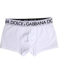 Dolce & Gabbana - Ondergoed ,Wit ,Katoen Witte Katoenen Boxer Brief Ondergoed - Lyst