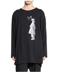 Yohji Yamamoto - Langarmshirt Mit Grafikdruck - Lyst