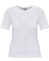 Ganni - Top Met Een Patch - Lyst