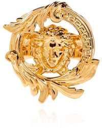 Versace - Accessoires ,Geel ,Ring Met Medusa Hoofd Motief - Lyst