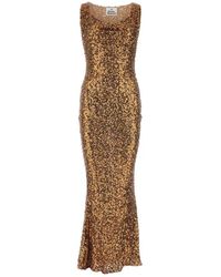 Vivienne Westwood - Sequinas de bronce liz long dress - Lyst