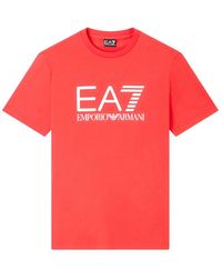 EA7 - Baumwoll-T-Shirt Mit Logo - Lyst