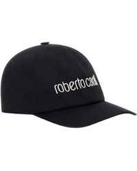 Roberto Cavalli - Accessoires ,Zwart ,Katoen Logo Baseball Cap Twill Fabric - Lyst
