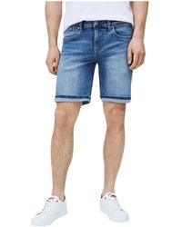 Pepe Jeans - Shorts in denim elasticizzato stile bermuda - Lyst