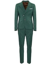 Daniele Alessandrini - Grünes asymmetrisches kleid mit v-ausschnitt - Lyst