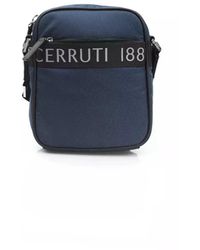 Cerruti 1881 - Blaue nylon messenger tasche mit reißverschluss - Lyst