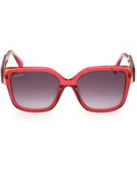 MAX&Co. - Oversized sonnenbrille mit transparentem rosa acetatrahmen - Lyst