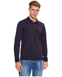 Guess - Stretch polo shirt - blu aderente - Lyst