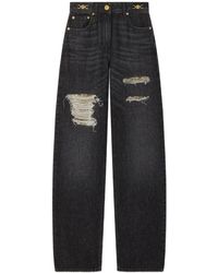 Versace - Jeans ,Zwart ,Denim Zwarte Denim Broek 1D040 Stijl - Lyst