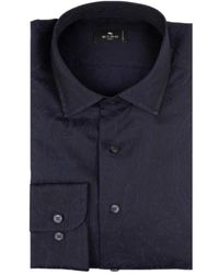 Etro - Overhemden ,Blauw ,Katoen Paisley Jacquard Shirt - Lyst