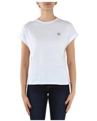 Twin Set - Camiseta de algodón con logo frontal - Lyst