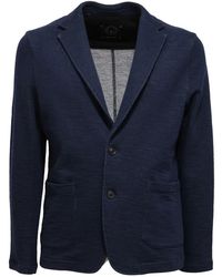 Tonello - Jassen ,Blauw ,Katoen Slim Melange Katoenen Gebreid Jack - Lyst