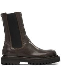 Officine Creative - Bruine Leren Enkellaarzen Stijlvolle Look - Lyst