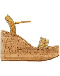 Casadei - Geflochtene plateau-sandalen mit schnalle - Lyst