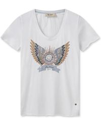 Mos Mosh - T-shirt mit grafischem druck und perlen und pailletten - Lyst