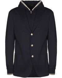 Eleventy - Jassen ,Blauw ,Leer Blazers - Lyst