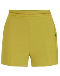 Elisabetta Franchi - Shorts Van Lichte Crêpe Stof Met Juwelenketting - Lyst