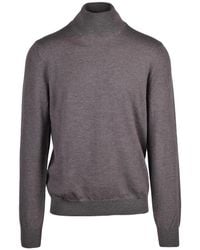 Gran Sasso - Truien & Vesten ,Grijs ,Wol Ciclista Turtleneck - Lyst