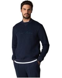 Brooks Brothers - Hoodies & Sweatvesten ,Blauw ,Katoen Cotton Crewneck Logo Sweater - Lyst