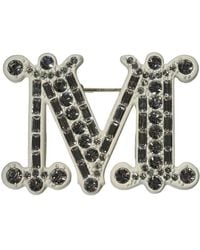 Max Mara - Kristall monogramm brosche emblematisch weiblich - Lyst
