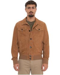 Peuterey - Destiny Suede 02 Leren Harrington Jas - Lyst