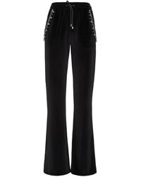 Philipp Plein - Broeken ,Zwart ,Katoen Velvet Jogging Broek Crystal Chain - Lyst