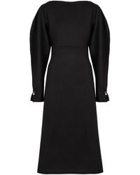 Philosophy Di Lorenzo Serafini - Midi kleid bootsausschnitt weite ärmel - Lyst