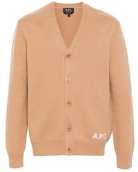 A.P.C. - Kenny Camel Cardigan - Lyst