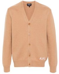 A.P.C. - Kenny Camel Cardigan - Lyst