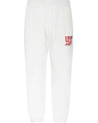 Autry - Pantaloni in cotone bianchi con stampa del logo - Lyst