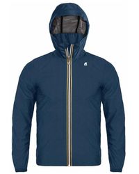 K-Way - Jassen ,Blauw ,Polyester Ripstop Jas Voor Mannen - Lyst