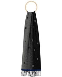 Paul Smith - Accessoires ,Grijs ,Wol Logo Jacquard Sjaal - Lyst