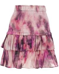 Isabel Marant - Rokken ,Roze ,Katoen Naomi Mini-Rok Met Ruches - Lyst