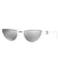 Versace - Medusa Medaillon Zonnebril Wit/Zilver - Lyst