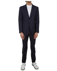 HUGO - Kostuums ,Blauw ,Wol Stijlvol Blauw Pak Voor Mannen - Lyst