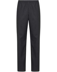 Burberry - Broeken ,Grijs ,Wol Pinstripe Wollen Track Pants - Lyst