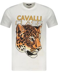 Roberto Cavalli - Tops ,Wit ,Katoen Short Sleeve T-Shirt - Lyst