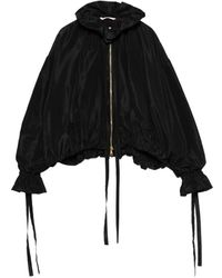 Vivetta - Schwarze Gerüschte Manschetten Reißverschluss Jacke - Lyst