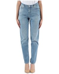 Calvin Klein - Mom fit jeans con cinco bolsillos - Lyst