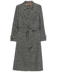 Dolce & Gabbana - Jassen ,Grijs ,Wol Woljas Met Ceintuur - Lyst