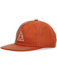 Huf - Accessoires ,Bruin ,Katoen Platte Klep Triple Triangle Snapback - Lyst