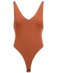 Roberto Cavalli - Gerippter V-Ausschnitt Bodysuit - Lyst
