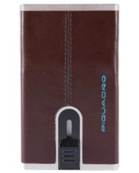 Piquadro - Accessoires ,Bruin ,Leer Leren Herenkaarthouder Met Sluiting - Lyst