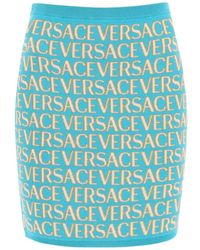 Versace - Monogramm strick minirock - Lyst
