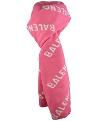 Balenciaga - Accessoires ,Roze ,Wol Monogram Sjaal - Lyst