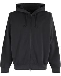 Y-3 - Schwarzer Zip-Hoodie-Sweatshirt Mit Logo - Lyst