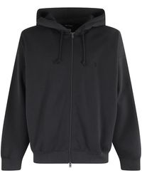 Y-3 - Zwarte Zip Hoodie Sweatshirt Met Logo - Lyst