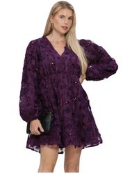 Y.A.S - Kleedjes ,Paars ,Polyester Yasfazilla Ls Jurk - Lyst