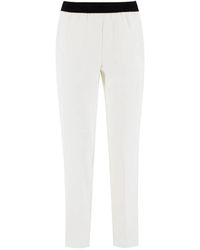 Ermanno Scervino - Pantalones de algodón elástico con pliegue a medida - Lyst