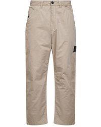 Stone Island - Broeken ,Katoen Straight-Leg Cotton Ripstop Broeken - Lyst